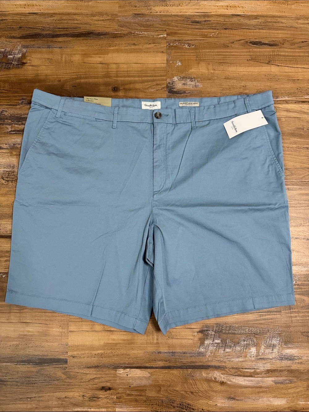 Men's Blue Flat Front Chino Shorts